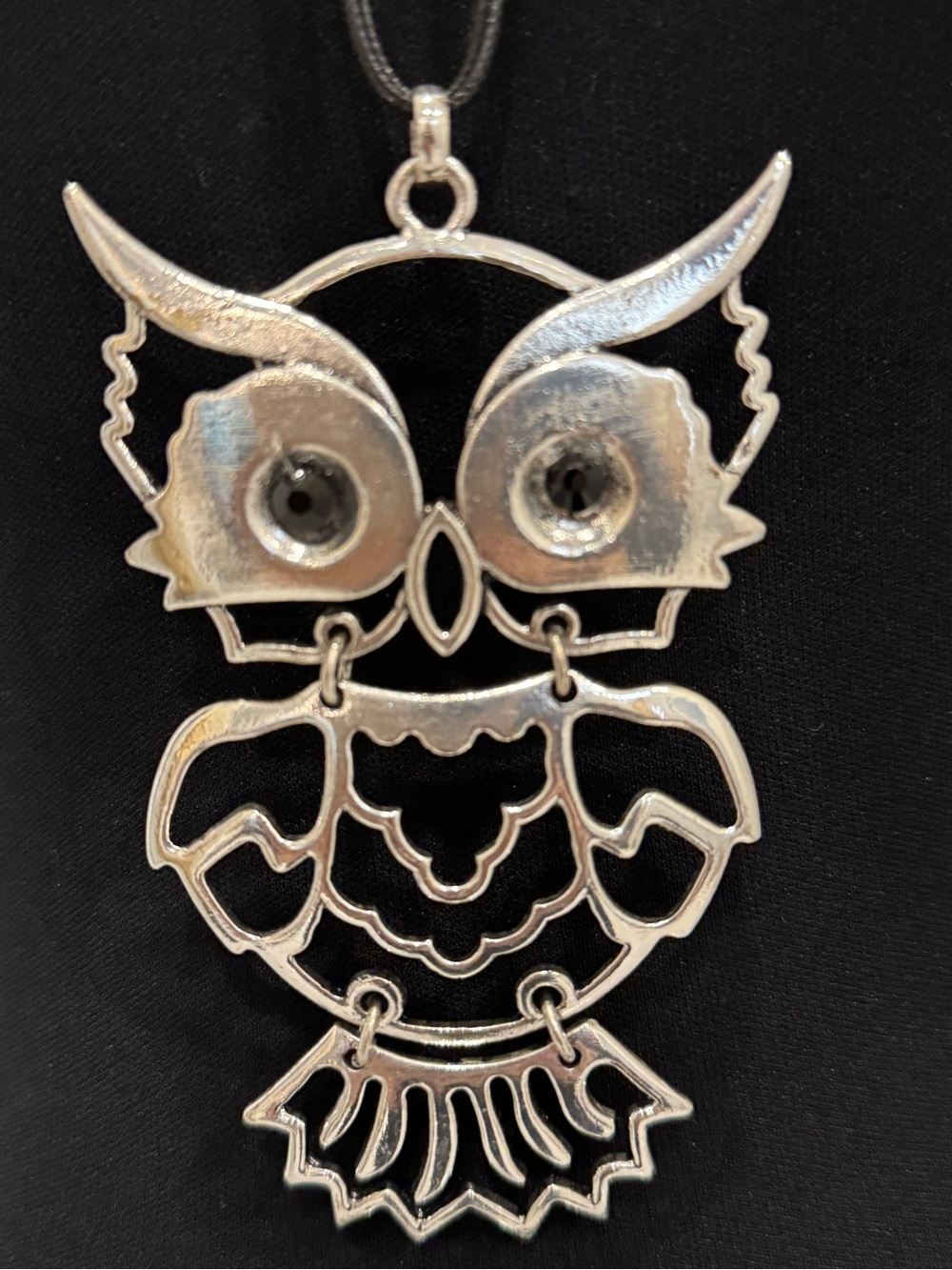 Silver Owl Pendant Necklace - Silver plated Women's Jewelry 30 inch